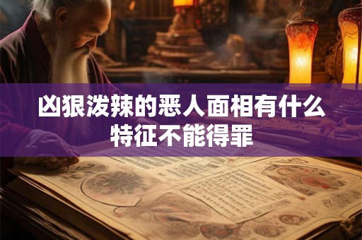 凶狠泼辣的恶人面相有什么特征不能得罪
