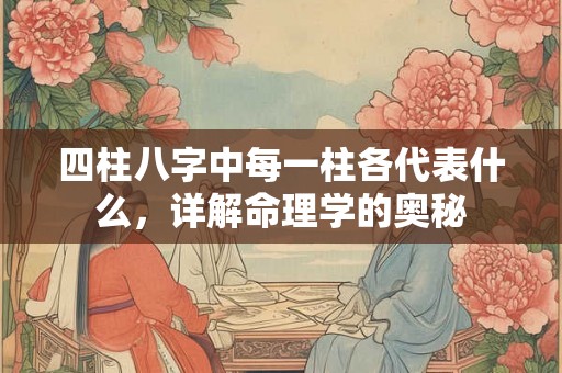 四柱八字中每一柱各代表什么,详解命理学的奥秘 四柱八字中每一柱各代表什么,详解命理学的奥秘