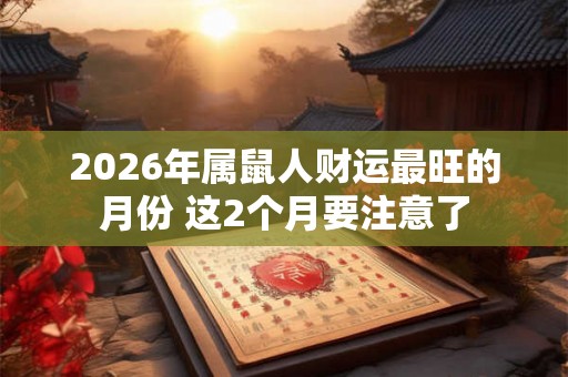 2026年属鼠人财运最旺的月份 这2个月要注意了