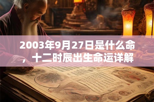 2003年9月27日是什么命，十二时辰出生命运详解