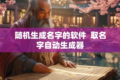 随机生成名字的软件  取名字自动生成器