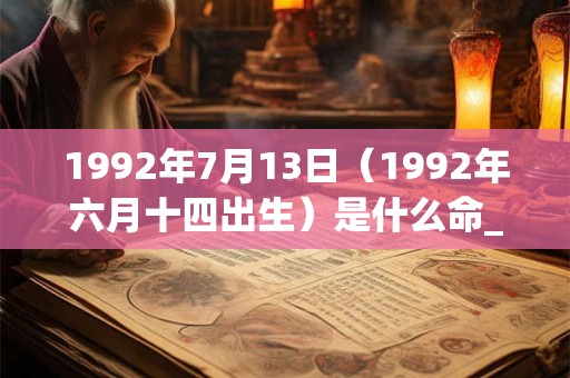 1992年7月13日（1992年六月十四出生）是什么命_命运如何