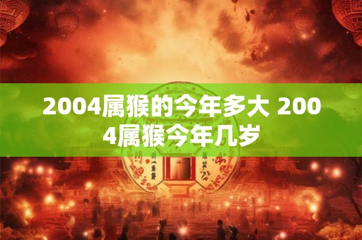 2004属猴的今年多大 2004属猴今年几岁
