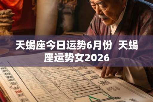天蝎座今日运势6月份  天蝎座运势女2026
