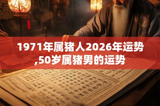 1971年属猪人2026年运势,50岁属猪男的运势