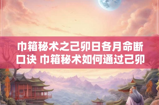 巾箱秘术之己卯日各月命断口诀 巾箱秘术如何通过己卯日各月命断口诀断定命运