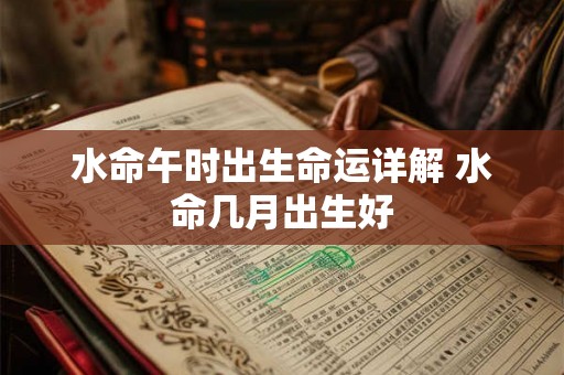 水命午时出生命运详解 水命几月出生好