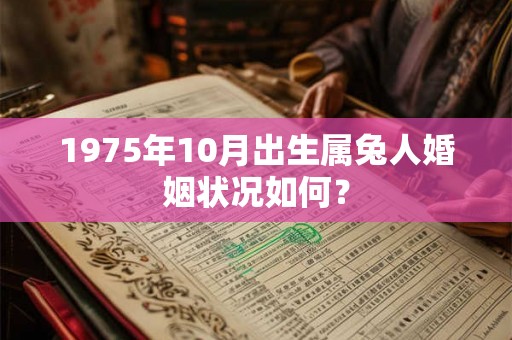 1975年10月出生属兔人婚姻状况如何？