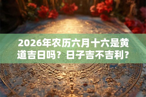 2026年农历六月十六是黄道吉日吗？日子吉不吉利？