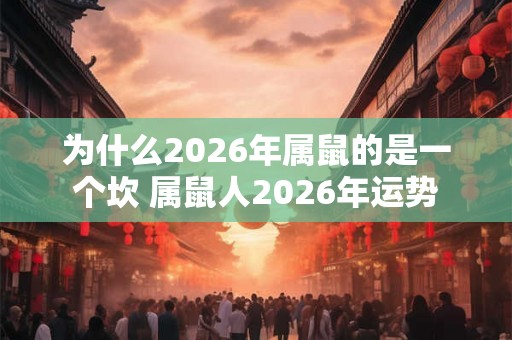 为什么2026年属鼠的是一个坎 属鼠人2026年运势