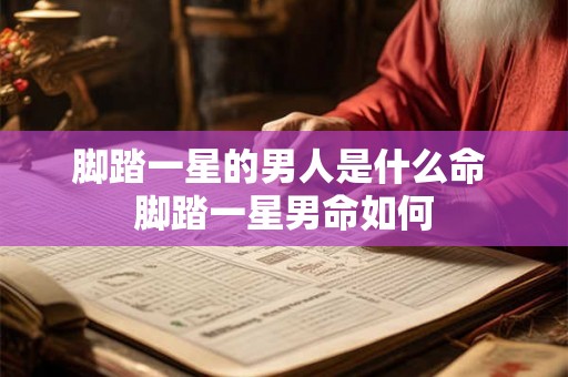 脚踏一星的男人是什么命 脚踏一星男命如何