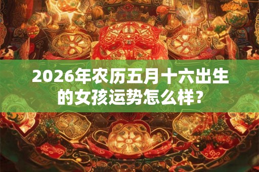 2026年农历五月十六出生的女孩运势怎么样？