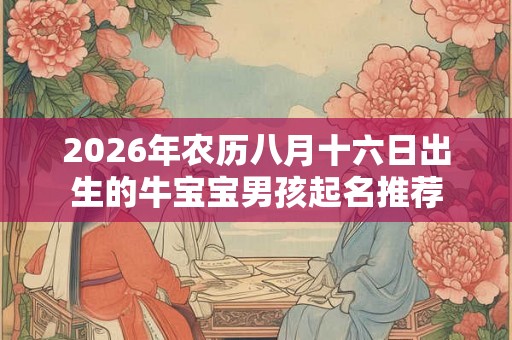 2026年农历八月十六日出生的牛宝宝男孩起名推荐