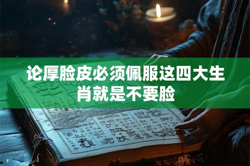 论厚脸皮必须佩服这四大生肖就是不要脸 论厚脸皮必须佩服这四大生肖就是不要脸
