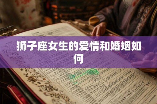 狮子座女生的爱情和婚姻如何