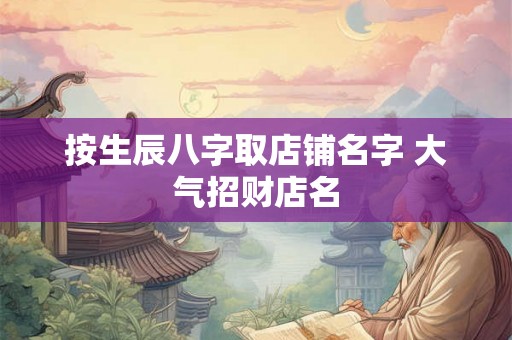 按生辰八字取店铺名字 大气招财店名