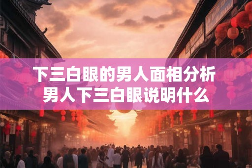 下三白眼的男人面相分析 男人下三白眼说明什么
