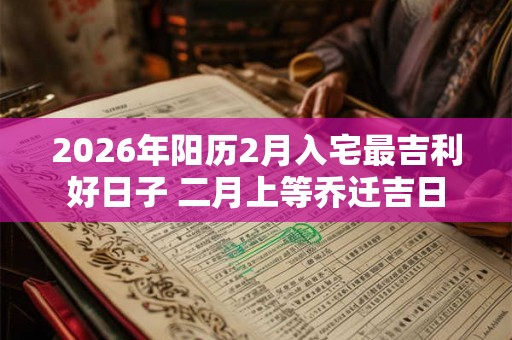 2026年阳历2月入宅最吉利好日子 二月上等乔迁吉日