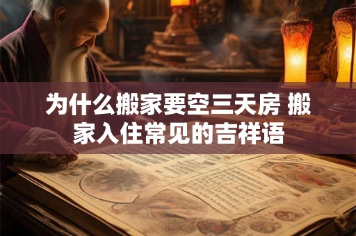 为什么搬家要空三天房 搬家入住常见的吉祥语