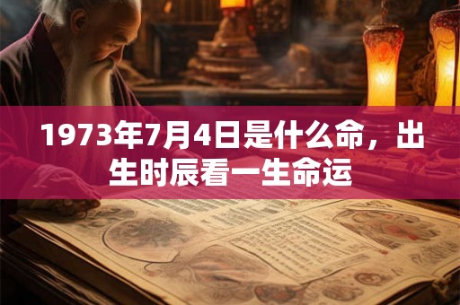 1973年7月4日是什么命，出生时辰看一生命运