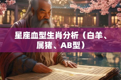 星座血型生肖分析(白羊、属猪、AB型) 星座血型生肖分析(白羊、属猪、AB型)