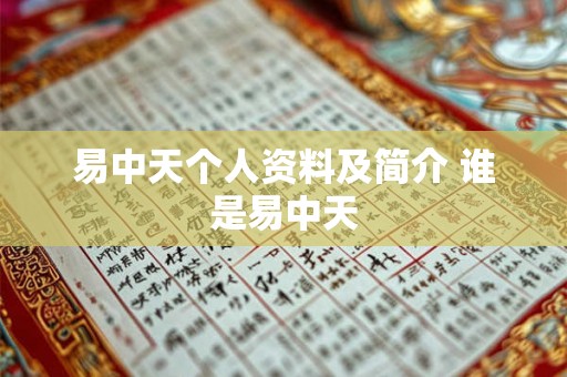 易中天个人资料及简介 谁是易中天