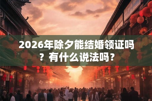 2026年除夕能结婚领证吗?有什么说法吗? 2026年除夕能结婚领证吗?有什么说法吗?