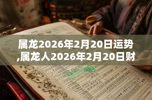 属龙2026年2月20日运势,属龙人2026年2月20日财运,生肖龙2026年2月20日运势