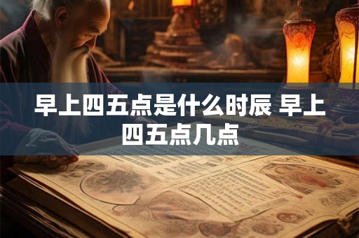 早上四五点是什么时辰 早上四五点几点