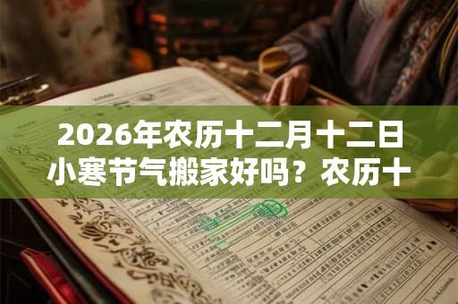 2026年农历十二月十二日小寒节气搬家好吗？农历十二月搬家吉日