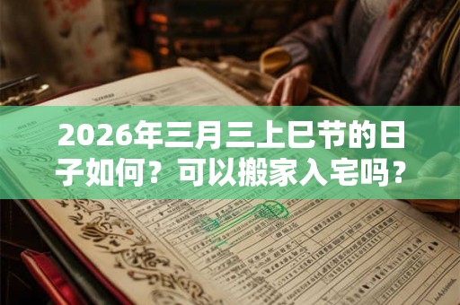 2026年三月三上巳节的日子如何？可以搬家入宅吗？