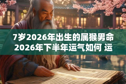 7岁2026年出生的属猴男命2026年下半年运气如何 运势详解