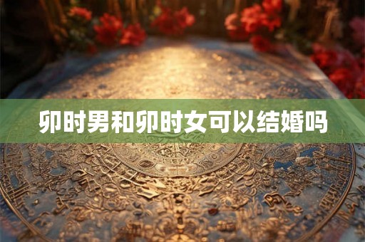 卯时男和卯时女可以结婚吗