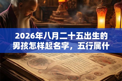 2026年八月二十五出生的男孩怎样起名字，五行属什么