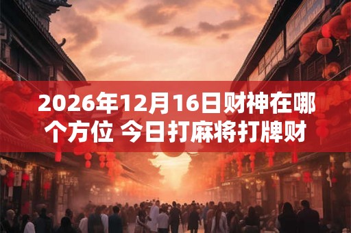 2026年12月16日财神在哪个方位 今日打麻将打牌财运方位