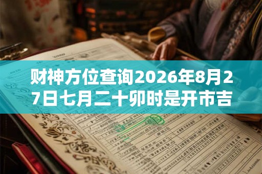 财神方位查询2026年8月27日七月二十卯时是开市吉时 财神方位查询2026年8月27日七月二十卯时是开市吉时