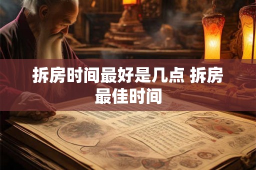 拆房时间最好是几点 拆房最佳时间