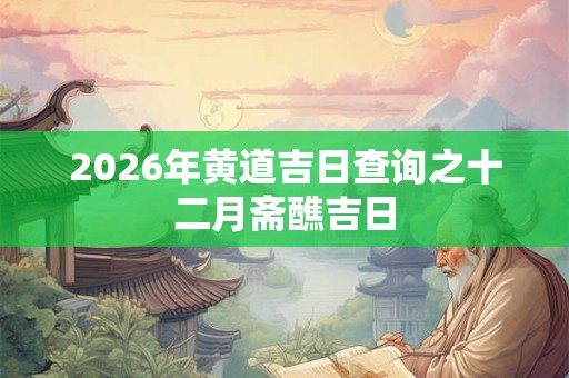 2026年黄道吉日查询之十二月斋醮吉日