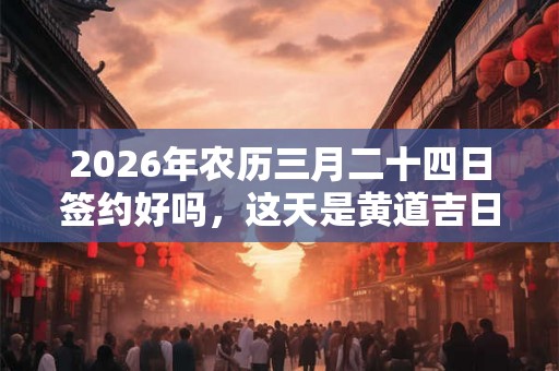 2026年农历三月二十四日签约好吗，这天是黄道吉日吗？