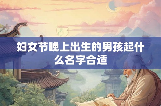 妇女节晚上出生的男孩起什么名字合适