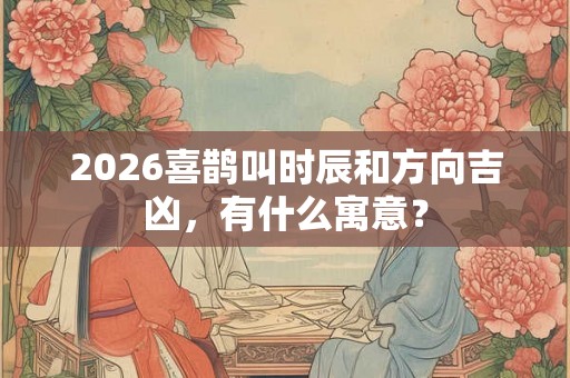 2026喜鹊叫时辰和方向吉凶，有什么寓意？