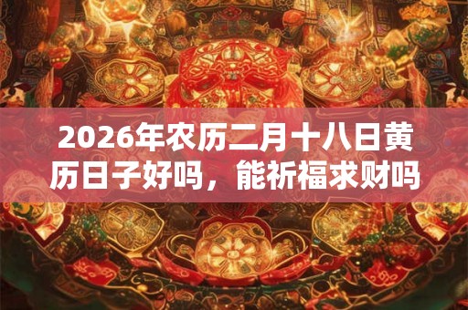 2026年农历二月十八日黄历日子好吗，能祈福求财吗？