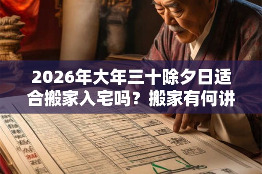 2026年大年三十除夕日适合搬家入宅吗？搬家有何讲究？