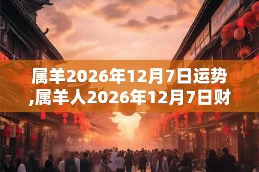 属羊2026年12月7日运势,属羊人2026年12月7日财运,生肖羊2026年12月7日运势