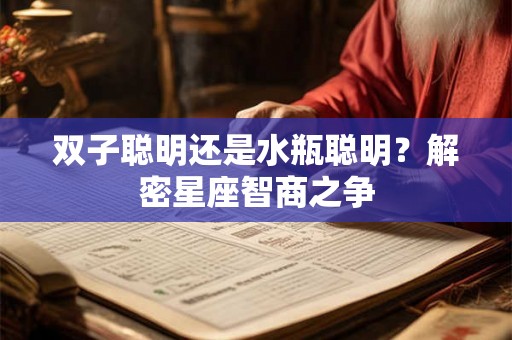 双子聪明还是水瓶聪明?解密星座智商之争 双子聪明还是水瓶聪明?解密星座智商之争