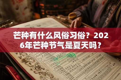 芒种有什么风俗习俗？2026年芒种节气是夏天吗？