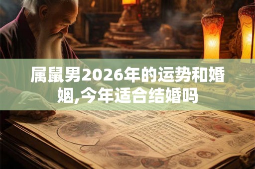 属鼠男2026年的运势和婚姻,今年适合结婚吗 属鼠男2026年的运势和婚姻,今年适合结婚吗