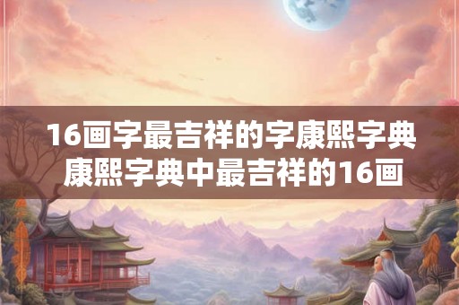 16画字最吉祥的字康熙字典 康熙字典中最吉祥的16画字是哪一个