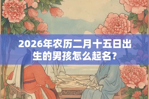 2026年农历二月十五日出生的男孩怎么起名? 2026年农历二月十五日出生的男孩怎么起名?