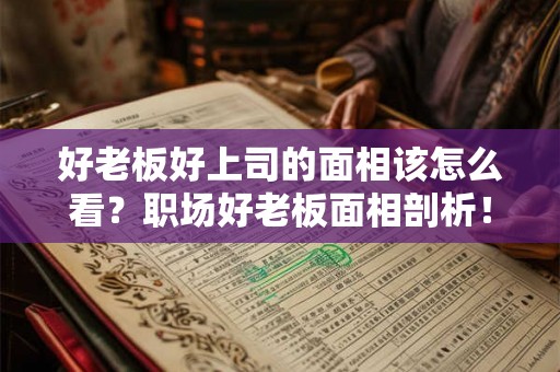 好老板好上司的面相该怎么看？职场好老板面相剖析！